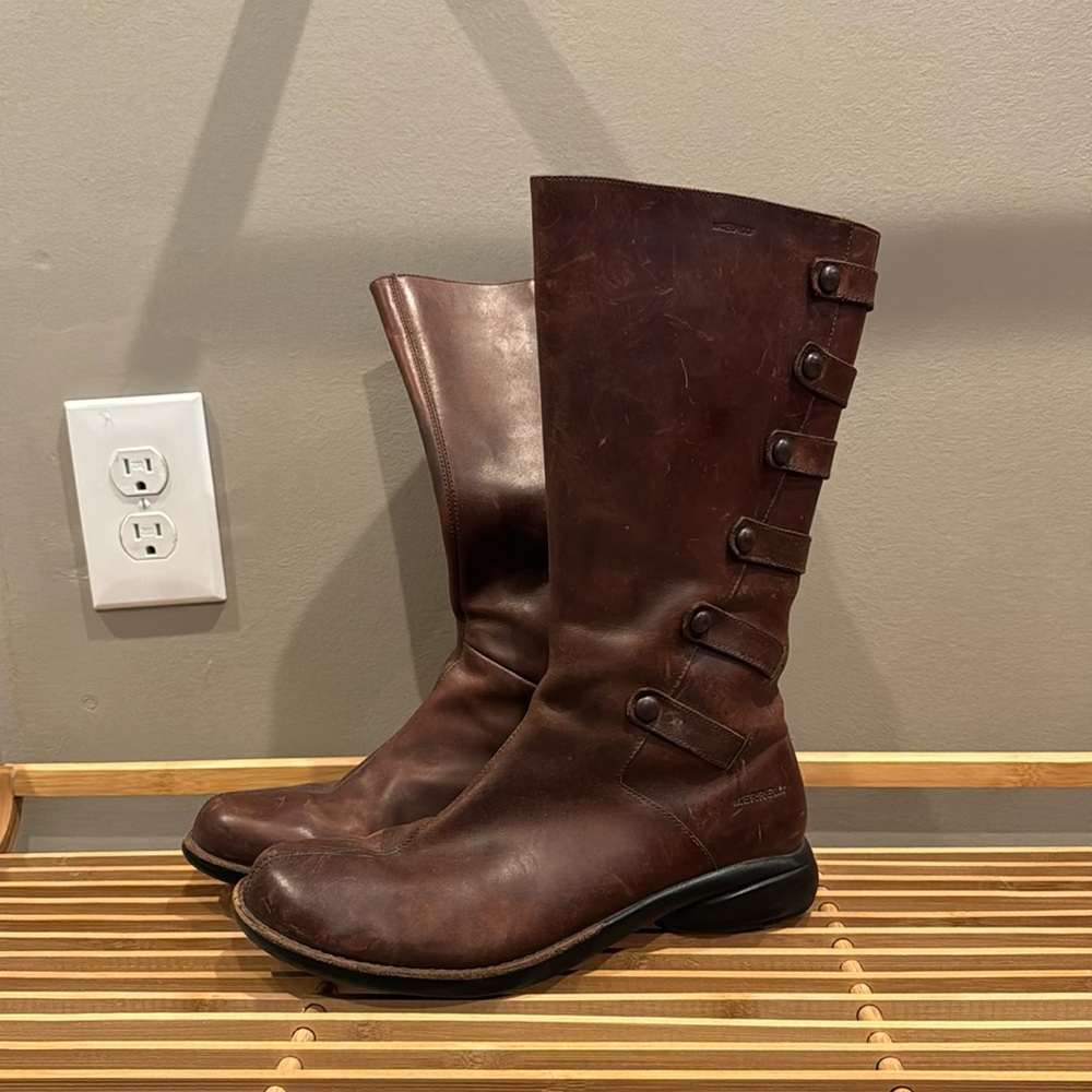 Cherry brown mid-calf boots from Merrell